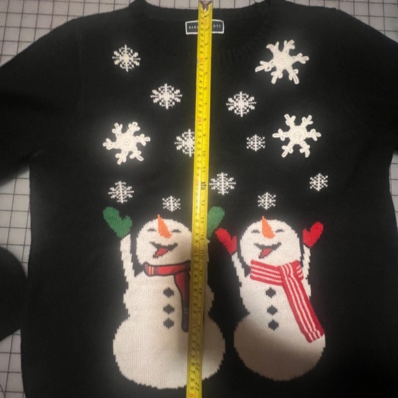Ugly Christmas Sweater  Karen Scott XL Black Snowmen Snowflakeslong sleeve cute - Picture 10 of 10